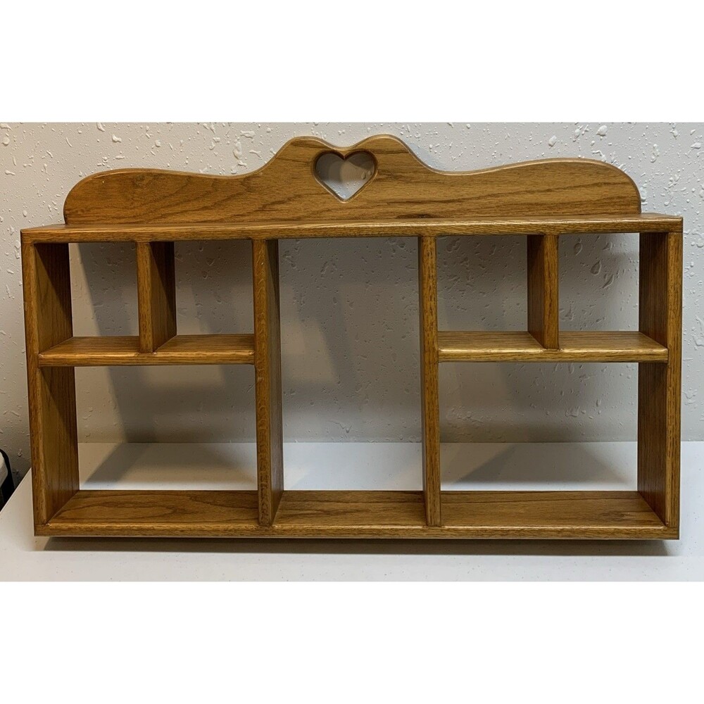 Wooden Display Shelf Wall Curio Country Cottage Knick Knack Collectibles Amish